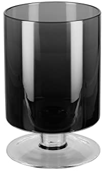 Fink hohes graues Glas-Windlicht 23 cm edler auf Fuß stehender Stumpenkerzenhalter