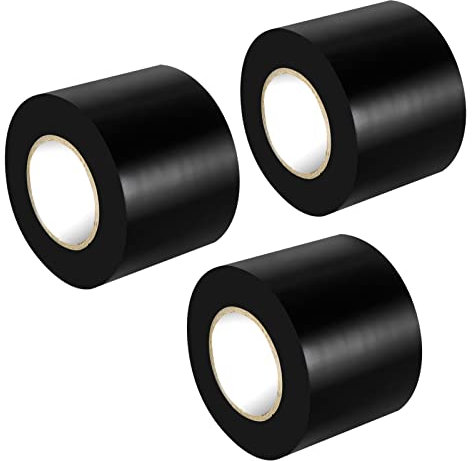 Xrkuu Black Electrical Tape 3 Rolls, 50mm x 15m Black Insulation Tape, Waterproof PVC Electric Tape for Wire Projects, Insulating and Repair Broken Wires, DIY Projects