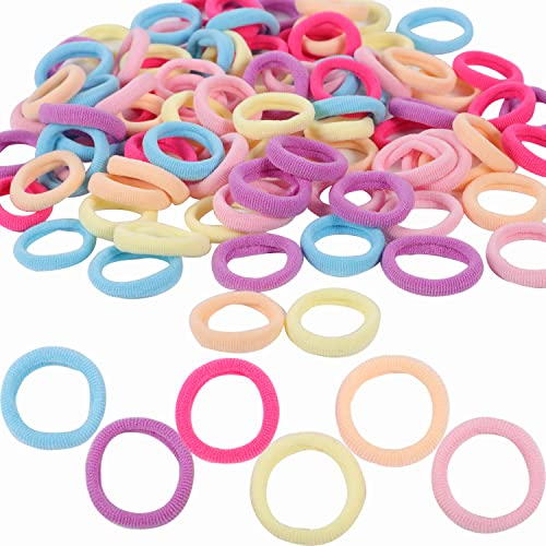 100 Stück Haargummis Mädchen, 2 cm Bunte Haargummi Kinder Nahtlose, Baby Haargummi für Zopfgummis Mädchen und Kleinkinder