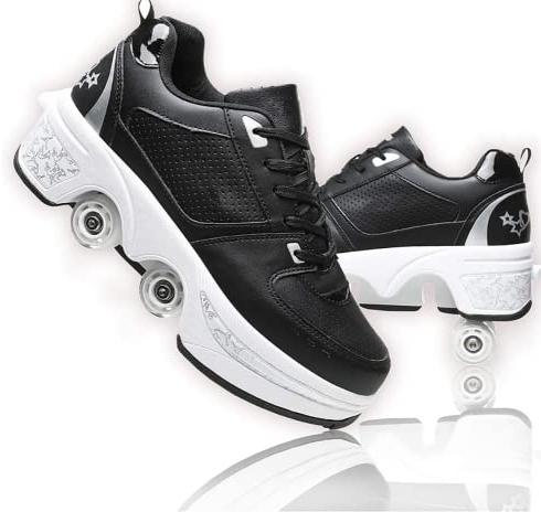 LDRFSE Schuhe mit Rollen, Rollschuhe, Skateboard-Schuhe, Kinderschuhe mit Rollen, Skate-Schuhe, Rollen-Schuhe, Sportschuhe, Laufschuhe, Turnschuhe mit Rollen für Mädchen und Frauen