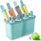 HOMQUEN Moldes Para Paletas Caseros De Hielo De 8 Piezas, Molde Para Helados Reutilizable De Fácil Liberación Para Niños, De Muchas Formas (8 Cavidades, Azul)