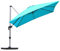 COSTWAY Sonnenschirm rechteckig 300 x 300 cm, großer Ampelschirm mit Kurbel, Gartenschirm neigbar, 360° drehbar, Terrassenschirm, Marktschirm für Garten, Terrasse, Balkon (Blau)