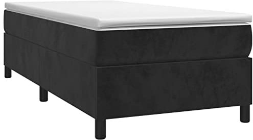 vidaXL Bettgestell, Polsterbett Bett für Schlafzimmer, Bettrahmen mit Lattenrost Stützbeinen, Schlafzimmerbett Einzelbett, Schwarz 90x200cm Samt