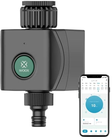 Woox Upgrade WIFI Water Timer(Not Required WIFI HUB),Smart Sprinkler Timer for Garden, Hose Watering, Wireless Remote APP Control Irrigation System, Water Flow Timer for Garden Lawn Watering