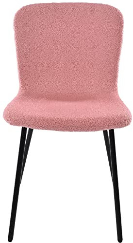 Moimhear Esszimmerstuhl (4 St), 4er-Set Polsterstuhl Design Stuhl mit Rückenlehne,Sitzfläche aus Lamm Samt Gestell aus Metall (Rosa)