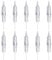 CP 10 Stück Permanent Make Up Cartridges 31R/3P Edelstahl Einweg Cartridge für Permanent Make Up Maschine für Augenbrauen,Eyeliner