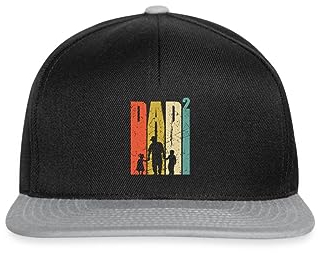 Spreadshirt Dad Hoch 2 Zweifacher Vater Werdender Papa Snapback Cap, One Size, Schwarz/Grau