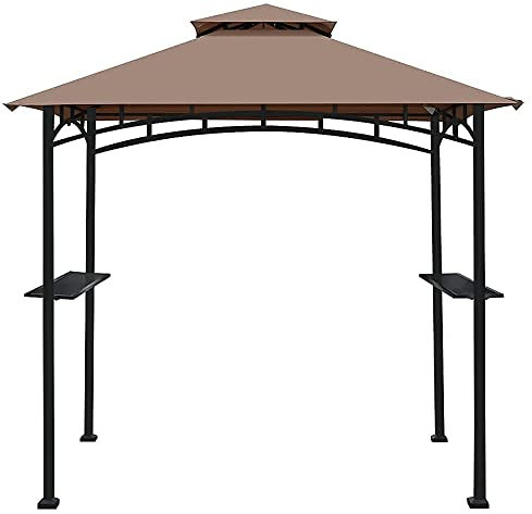 Couverture de remplacement de tonnelle de jardin extérieur 3 x 3 m étanche for toit de tente de terrasse, toit de tente de barbecue à deux niveaux for barbecue, tonnelle de barbecue, abri de tente de
