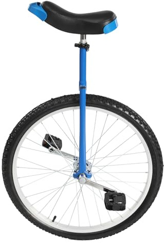 DYNAMI 24 Inch Unicycle with Manganese Steel Frame,Leakproof Tire,Adjustable Seat,Curved PU Seat,Mute Bearing,Exercise Bicycle for Adults Outdoor Sports Fitness Exercise (Blue)