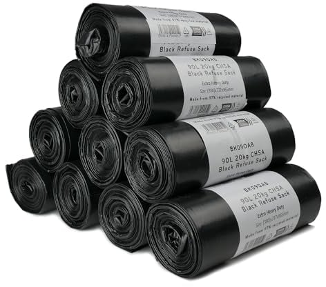 sackmaker PRO Bag Garden Sack - PREMIUM GRADE - Extra Strong Black Garden Sack - Rolls of Heavy Duty Tear Resistant Garden Refuse Sacks (10)