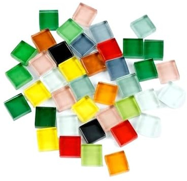 Tesselles mosaique Carreaux de mosaïque carrés en verre Transparent, 100 pièces, processus de bricolage, outils de Production de mosaïque Mosaique verre (Color : K-022)
