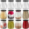 HEFTMAN Lot de 12 petits bocaux en verre avec couvercles - 100 ml - Vides et hermétiques - Avec couvercles - Anti-fuite - Pour pudding, yaourt, miel, confiture avec couvercles - 100 ml