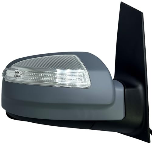 Spieg Rechts Außenspiegel Ersatz für Mercedes Viano W639 2011-2014 Elektrisch Verstellbar, Beheizt, Elektrisch Einklappbar, mit Blinklicht, Grundiert, 8 Kabel (Beifahrerseite)