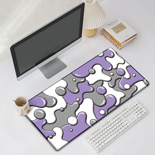 Hixingo Bulles Colorées Tapis de Souris XXL/XL/L, Tapis de Souris Gamer, Tapis Souris avec Bords Cousus, Tapis de Souris en Base Antidérapante Convient Gaming, Maison (800*300*3mm,bulles violettes)