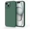 Meliya Coque Compatible pour iPhone 15 6.1”, Étui en Silicone avec Doublure en Microfibre Souple, Conception Spéciale de Bord Droit (Vert Fonce, iphone 15)