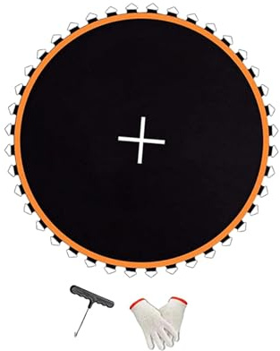 Pegciuho Trampolinmatte, Sprungmatte, Zubehör, Stabiles Rundes Trampolin Sprungpolster, Sprungtuch für Fitnessübungen mit Kindern, 10ft mit 56 Schnallen