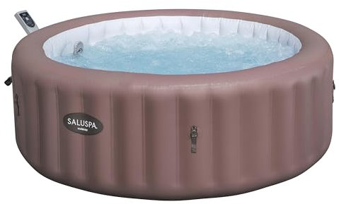 Bestway Hawaii MaxHold EnergySense UltraFit Smart AirJet aufblasbarer Whirlpool für bis zu 6 Personen, Terrakotta, rund, 195,6 x 71,1 cm