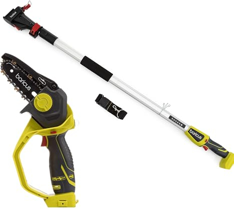 Baricus Akku-Kettensäge 18V inklusive Verlängerung - Version 3.0 - Schwertlänge ca. 156mm - Geringer Rückschlag - Ergonomischer Handgriff - B-WARE (Ohne: Akku & Ladegerät)