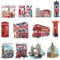 Imanes de nevera con iconos de Londres, juego de 12 diseños de construcción británica, autobús de doble cubierta, caja de teléfono roja, puente de la torre, recuerdos de coche de Inglaterra, imanes de