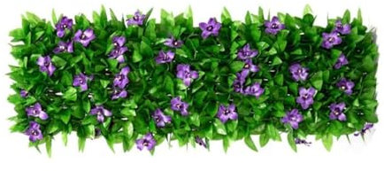 Treillis de jardin avec feuilles artificielles, clôture de jardin extensible, panneaux de treillis de jardin extensibles, clôture d'intimité extensible en faux lierre, haie artificielle avec fleurs, c