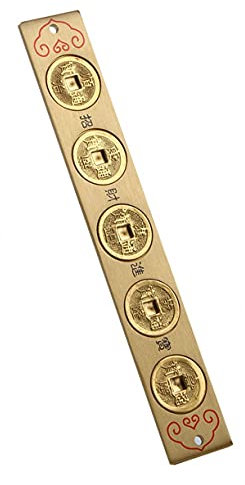 ZHONGJIUYUAN Messing-Münz-Lineal-Anhänger, Heimdekoration, Ornamente, Charms, als Segensgeschenk, bringt Glück, Gesundheit und Erfolg, geeignet für Automöbel, Bürotür, 20,3 cm, 1 Stück