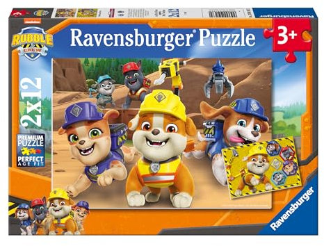 Ravensburger Kinderpuzzle - 12004167 Rubble & Crew - Puzzle für Kinder ab 3 Jahren, mit 2x12 Teilen