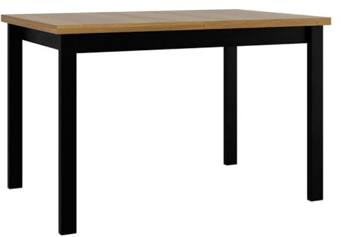 Mirjan24 Tisch für Esszimmer Awrolt I, Rechteckiger Esstisch, Ausziehbarer Tisch für Küche, L:120-150 x H:78 x B:80 cm, Küchentisch, Esszimmertisch, Praktischer Ausziehtisch (Grandson Eiche/Schwarz)