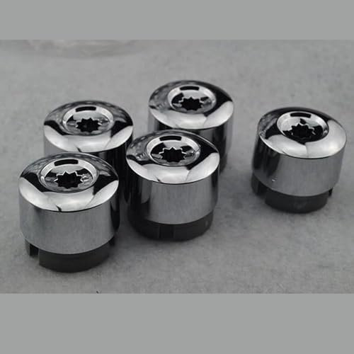 WTIXCRQ Radbolzen Radschraube Kompatibel Mit VW Für Touareg 2004–2014 Chrom-Radmuttern-Abdeckung Chrom-Finish 7L6601173A2ZZ, 10 Stück