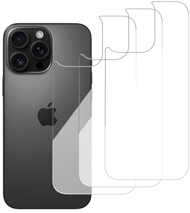 iCsapr 3 Pack Glass Back Screen Protector for iPhone 16 pro max 6.9-Inch | [9H Hardness]-HD Back Tempered Glass, Scratch Resistant,Easy Install，rear glass protector
