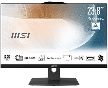 MSI Modern AM242P 1M-1204DE - All in One PC, Intel Core 3 Prozessor 100U, 24 Zoll, FHD (1920x1080), 256GB SSD, 16GB DDR5, Webcam, Windows 11 Pro, Schwarz