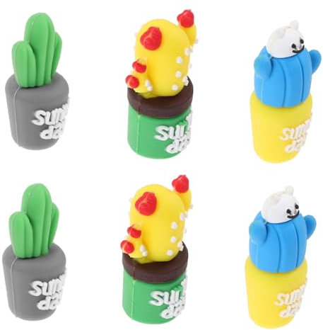 OFFSCH Porte-crayons En Forme De Cactus Adorables Porte-crayons En Silicone Lot De 4 Pièces Gadgets Utiles Pour Étudiants
