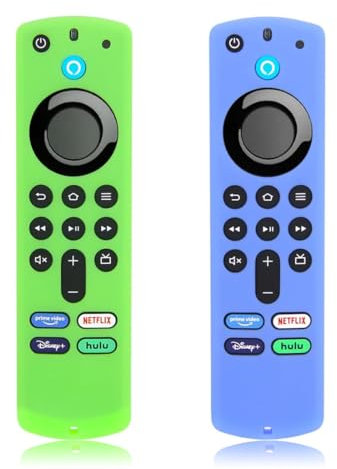 XPEX 2 Piezas de Cubierta Protectora de Control Remoto Compatible c4K /4K MAX (3.ª generación) Control Remoto por Voz con Correa para muñeca (Verde+Azul)