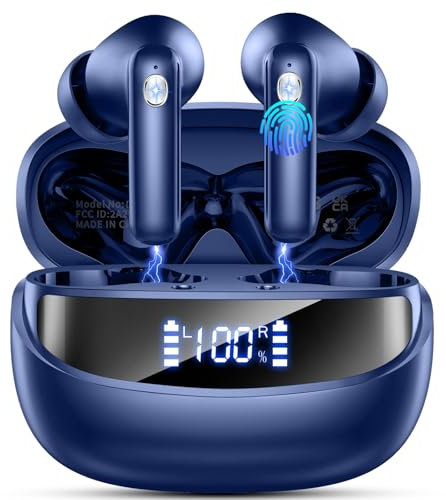 Bluetooth Kopfhörer, Kopfhörer Kabellos Bluetooth 5.4 HiFi Stereo, In Ear Kopfhörer mit 4 ENC Noise Cancelling Mics, Kabellose Kopfhörer 50 Std Spielzeit mit IP7 Wasserdicht, Ohrhörer LED-Anzeige