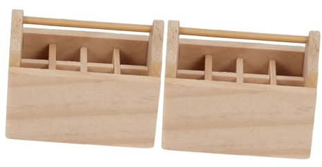 ibasenice 2stücke Miniatur Werkzeugkasten Aus Holz Mini Werkzeugkiste Für Minihäuser DIY Holzdeko