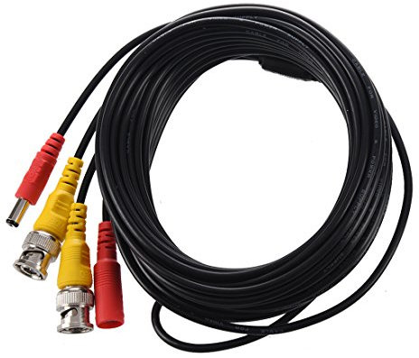 10m 33ft Video/Stromkabel BNC + Stecker Kombikabel Fuer CCTV Kamera Schwarz