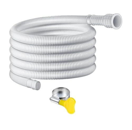 ZRHWSPD Tubo Desague Lavadora Manguera de Drenaje for deshumidificador, Manguera de Drenaje Flexible de 13 pies con Adaptador de Goma cortable y Abrazadera de conexión, reemplazo de Manguera