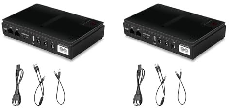 Kznifmk 2X Enrutador DC1018P, UPS, Fuente de AlimentacióN Ininterrumpida, CC 9V12V, Monitoreo ÓPtico de, Enrutador MóVil en Espera, Enchufe Europeo