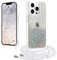 LCHULLE Coque avec Cordon Compatible avec iPhone 13 Pro Max Coque avec Chaîne Glitter Transparente Antichoc Housse avec Collier Réglable Etui Silicone Case pour iPhone 13 Pro Max Transparent