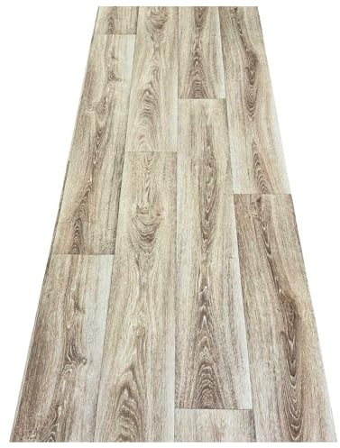 Alfombra Vinílica Cocina y Entrada Efecto Parquet 80x150 cm Haya Natural | PVC flexible antideslizante que evita resbalones | Interior y exterior cubierto | Se limpia con paño húmedo o fregona