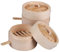 PEPLAYTAL 1 Juego de madera rejilla humeante envase cesta de mimbre con funda alimento estante nuestro vapor chino cesta de vapor de madera albóndigas de vapor Bambú