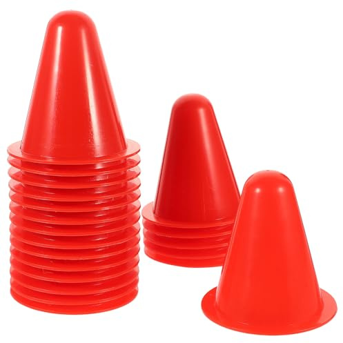 YARNOW 20 Stück Kleine Agility aus Leichtem Kunststoff Stapelbare Markierungskegel für Skate Training und Sport Leuchtend Rot Universelle Trainingsmarker für Indoor und Outdoor Sport