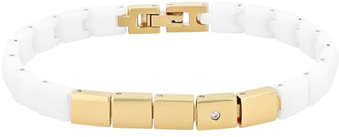 Akzent Armband Damen - Premium Armband Damen in Weiß aus Keramik, 100% Wasserfest & Hautverträglich