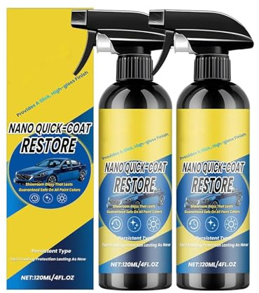 Nano Quick Coat Restore, Quick Effect Coating Agent for Cars, Nano Spray for Cars, Waterless Wash Car Coating Spray, Car Scratch Remover Spray(2PC)