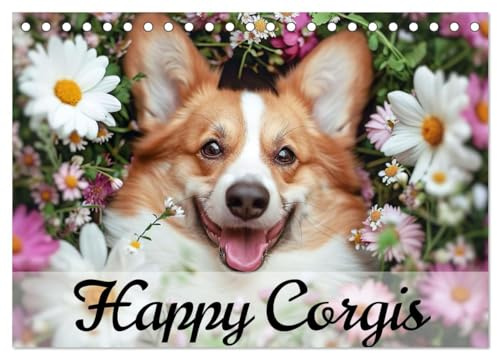 Happy Corgis (Tischkalender 2026 DIN A5 quer), CALVENDO Monatskalender: Ein Jahr voller niedlicher Corgi-Momente (CALVENDO Tiere)