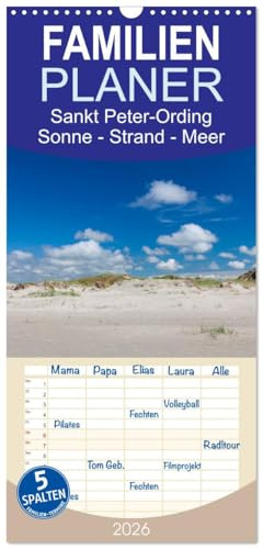 Familienplaner 2026 - Sankt Peter-Ording. Sonne - Strand - Meer mit 5 Spalten (Wandkalender, 21 cm x 45 cm), CALVENDO: Entdecken Sie die einmaligen Strände von Sankt Peter-Ording. (CALVENDO Natur)