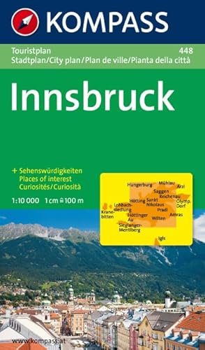 Innsbruck: Touristplan mit Sehenswürdigkeiten. 1:10000 (KOMPASS Stadtplan, Band 448)