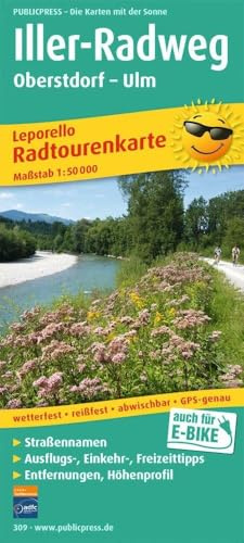 Publicpress Leporello Radtourenkarte Iller-Radweg, Oberstdorf, Ulm 1:50.000: Leporello Radtourenkarte mit Ausflugszielen, Einkehr- & Freizeittipps, ... 1:50000 (Leporello Radtourenkarte: LEP-RK)