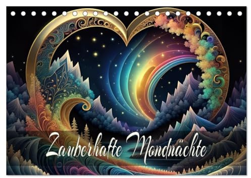 Zauberhafte Mondnächte (Tischkalender 2026 DIN A5 quer), CALVENDO Monatskalender: Fantasie Mondnächte mit KI erstellt. (CALVENDO Natur)