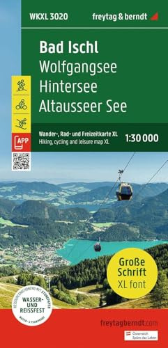 freytag & berndt Wanderkarte WKXL 3020 Bad Ischl, Wolfgangsee - Hintersee - Altausseer See 1:30.000: GROSSE SCHRIFT, mit APP, wasserfest und reißfest