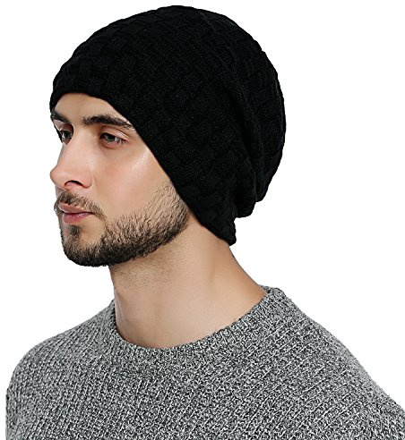 DonDon Mütze Herren Beanie Wintermütze Slouch Strickmütze mit warmen Fleece Innenfutter